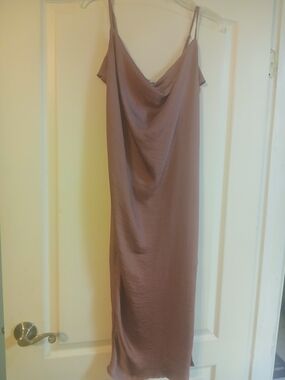 J for Justify Mauve Satin Cowl Midi Slip Dress